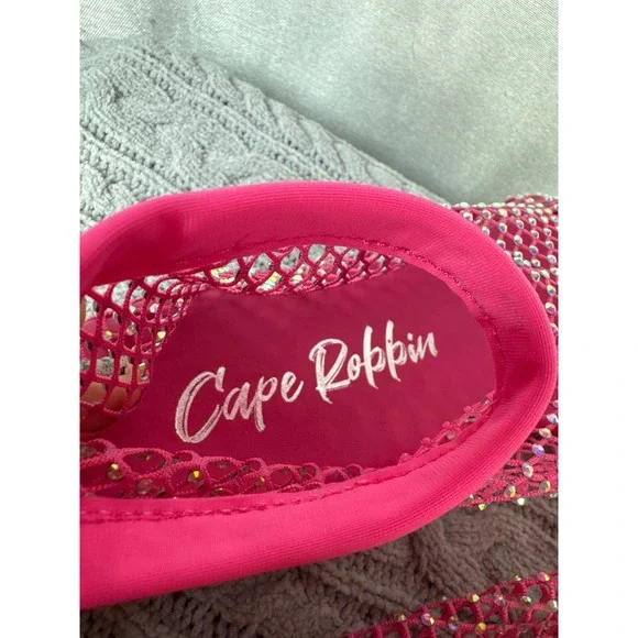 Cape Robbin‎ Rhinestone Mesh Flats Hot Pink Ballet Flats Women's Shoes Size 8 - Picture 5 of 6
